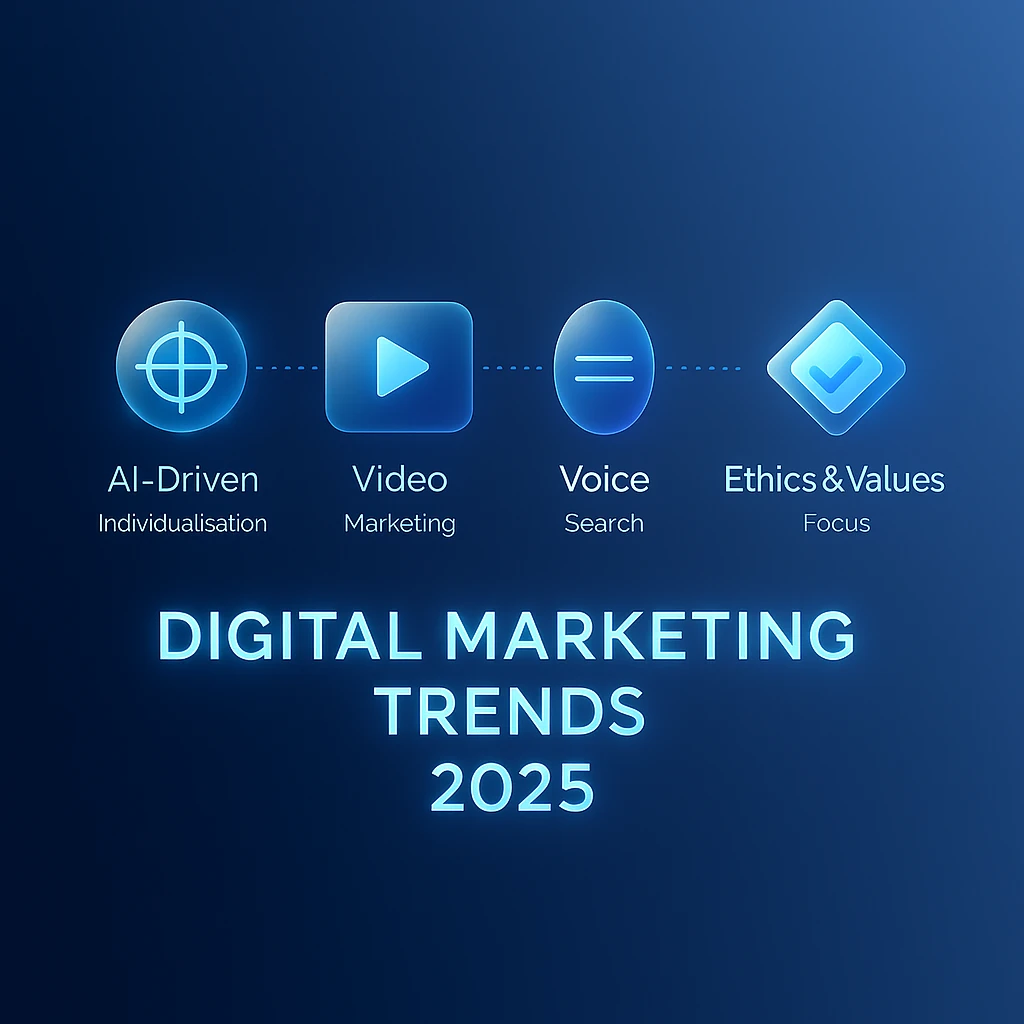 Future digital marketing trends for 2025 illustrated.