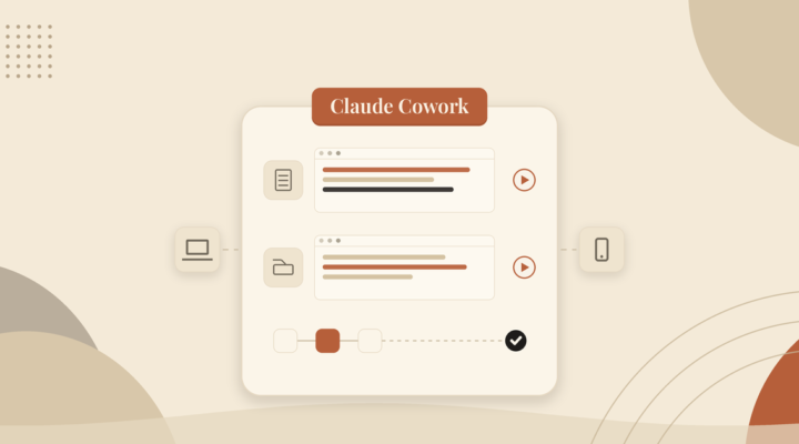 Claude Cowork, Anthropic's AI agent, completing document and file tasks in one session linked to laptop and phone