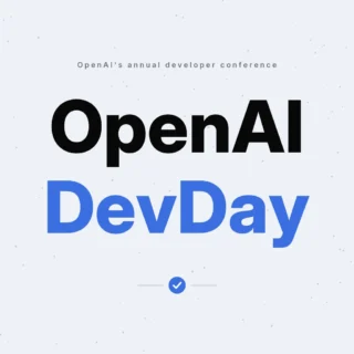 Square cover for the AIWIZ report on OpenAI DevDay 2026: the OpenAI DevDay wordmark in black and blue with a tick divider